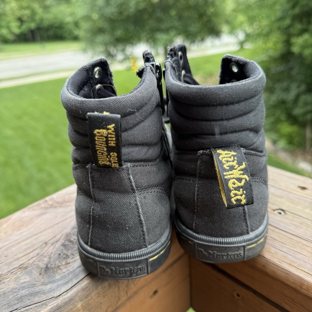 Dr Martens Rozarya II Boots Womens 7 Black Canvas Lightweight Casual Side Zip Up - Picture 3 of 7